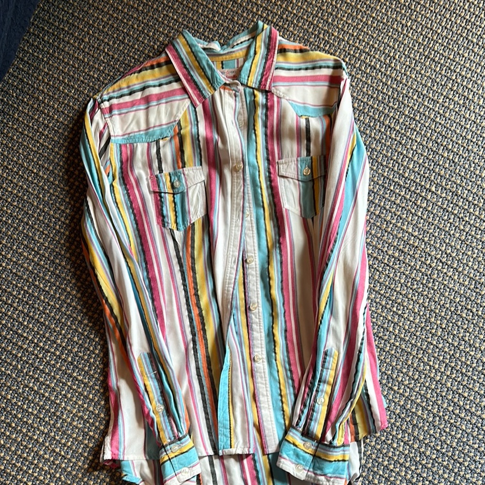 Panhandle Western Multicolor Striped Button-Up Sh… - image 1